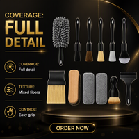 Kit de 11 brosses de nettoyage intérieur de voiture, ensemble d'outils de detailing pour tableau de bord, aérateurs, sièges et raclette pour SUV et camion