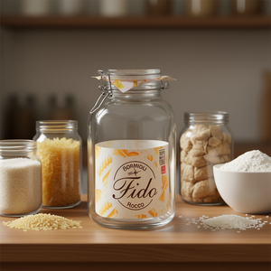 Pot en verre Fido avec couvercle à anse métallique, conteneur de stockage de 1,5 L pour pâtes et produits secs - Product Image 3