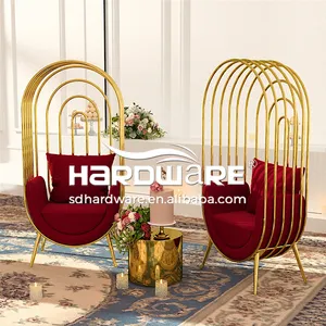 Mobiliário De Metal De Aço Inoxidável Banquete Moderno Cadeira De Casamento Elegante De Ouro