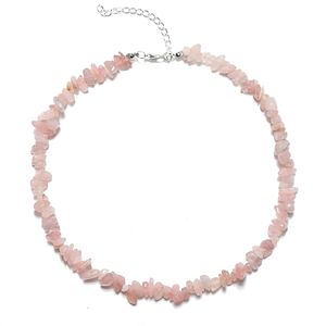 <span class=keywords><strong>Collier</strong></span> à breloques en pierre de quartz rose <span class=keywords><strong>collier</strong></span> de pierres irrégulières pour femmes bijoux de style bohème - Product Image 1
