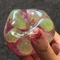 Bola Pijat Musik Anti Stres Buatan Tangan dari Karet TPR Bentuk Anggur Kyoho, Mainan Kreatif dengan Tekstur Lem