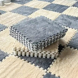 Con alfombras cuadradas con borde para pisos de habitaciones, alfombrillas gruesas entrelazadas esponjosas con borde cuadrado - Product Image 6