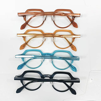 Montures de lunettes à monture complète en acétate mélangé, écaille de tortue translucide pastel, lunettes optiques en plaque solide, vente en gros en vrac, stock disponible