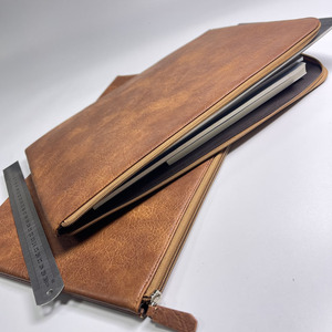 Customized High-quality A4 Document Bag, Vintage Genuine <strong>Leather</strong> <strong>Briefcase</strong>, Office Document Storage Bag - Product Image 3