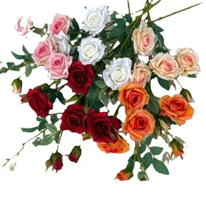 LFH 7 head Bouquet of Perfume roses 6 Paris Point Rose Wholesale flower Home window beautiful silk flowers