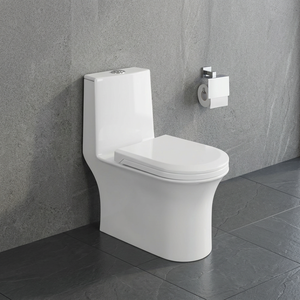 WC monobloc en céramique pour marché africain, cuvette de toilette à siphon, à poser au sol, blanc, équipement sanitaire - Product Image 2