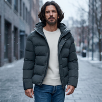 Veste d'hiver pour homme en duvet, col montant, fermeture éclair, coupe classique, vêtements d'extérieur décontractés, streetwear