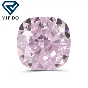 9A grade quality Cushion crushed ice cut USA imported light pink high carbon diamond loose gemstone synthetic CZ zirconia