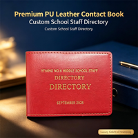 Carnet de Visite Personnalisé en Cuir PU avec Logo Doré et Texte Personnalisé – Idéal pour l'École, les Entreprises et comme Cadeau d'Affaires
