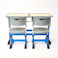 Bureau d'étude moderne pour enfants avec tiroir pour ordinateur portable et crochet pour casque, hauteur réglable anti-pincement pour mobilier scolaire à domicile