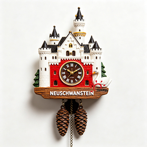 Imán de nevera personalizado con reloj del Castillo de <span class=keywords><strong>Neuschwanstein</strong></span> en 3D, recuerdo de resina con péndulo, recuerdo turístico de resina 3D con marca personalizada - Product Image 3