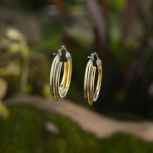Boucles d'oreilles créoles tendance E275-E116-0526JG - Product Image 3