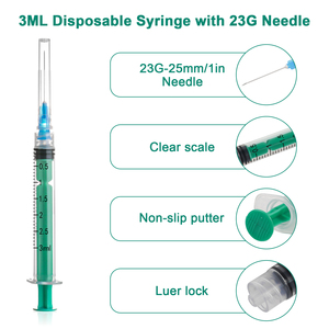 पशु चिकित्सा सिरिंज 3 मिलीलीटर सिरिंज और सुई के साथ <span class=keywords><strong>23</strong></span> गेज 1 इंच सुई - Product Image 3