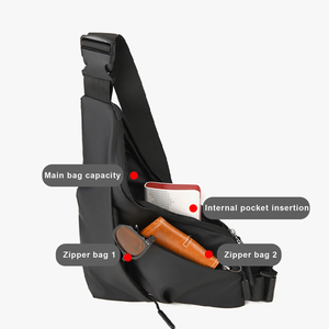 Bolsa de Viagem Antifurto <span class=keywords><strong>Slim</strong></span> Sling <span class=keywords><strong>Bag</strong></span>, Bolsa Transversal para Homens e Mulheres, Bolsa de Peito Casual Impermeável para Viagem - Product Image 5