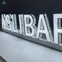Personnalisé extérieur support libre multicouche infini néon miroir acrylique abîme miroir Led lettres signe pour affaires parc bar