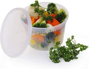 Boîte de conservation alimentaire en plastique 16 oz, gobelet traiteur transparent en PP avec couvercle LDPE anti-fuite, vente en gros, fabricant - Product Image 3