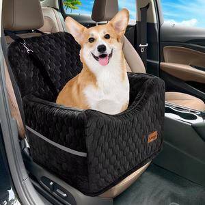 Hondenautostoel Custom Classic Fleece met hoogwaardig schuim, nieuw rechthoekig design, effen patroon, afneembare reisstoel - Product Image 2