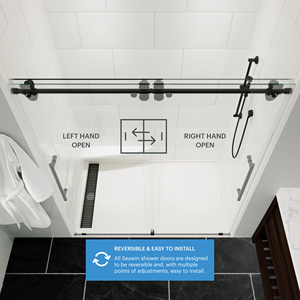 <span class=keywords><strong>Cabina</strong></span> <span class=keywords><strong>Doccia</strong></span> Senza Telaio in Vetro Temperato con Porta Scorrevole a Rullo Singolo da 10mm, Design Popolare Seawin - Product Image 2
