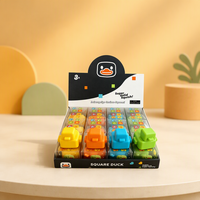 Nouveau Bloc de Canard Carré Squishy Mignon en Forme de Cube, à Remontée Lente, Anti-Stress, Jouet à Presser, Cadeau pour Enfants, avec Boîte de Présentation, Vente en Gros