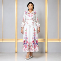 Abaya longue à manches longues, plissée en V, style Dubaï, respirante, confortable pour femme musulmane, idéale au quotidien, collection Loriya personnalisée, pour l'été et l'automne