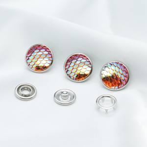 Venta al por mayor personalizado precio barato Metal perla punta botón a presión Flatback lavable lentejuelas decoración botón tipo producto - Product Image 3