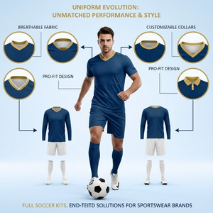 Ensemble de vêtements de football personnalisés en gros, uniformes, nouveau design, maillot de football unisexe, jersey de football pas cher, respirant, à séchage rapide, en polyester, taille XL - Product Image 3