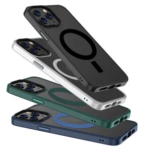磁性设计师手机外壳适用于iPhone 13 Pro Max手机外壳14配件批发防水半透明哑光后盖