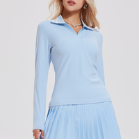 Col en V à manches longues femmes Polo de golf à séchage rapide femmes chemise de sport DOM-C25-31