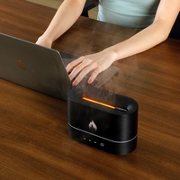 Diffuseur d'huiles essentielles intelligent avec minuterie, brume d'eau, flamme, aromathérapie, humidificateur ultrasonique, humidificateur sans feu, faible bruit, 250 ml