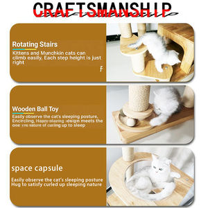 <span class=keywords><strong>Arbre</strong></span> à <span class=keywords><strong>chat</strong></span> en bois écologique de style <span class=keywords><strong>simple</strong></span>, nid supérieur, structure d'escalade, <span class=keywords><strong>arbre</strong></span> à <span class=keywords><strong>chat</strong></span> familial d'intérieur - Product Image 3