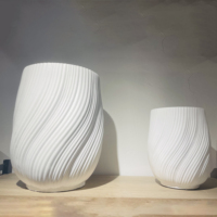 Pots de fleurs d'intérieur et d'extérieur en argile et fibre de béton, décoration de jardin, grand pot de fleurs gris en fibre de verre