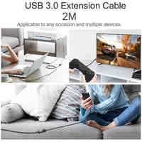 Kabel Ekstensi USB 2.0 INNOPRO Premium 1m 3A Pengisian Cepat Tembaga Murni dengan Pelindung Anyaman PVC untuk Ponsel dan Earphone