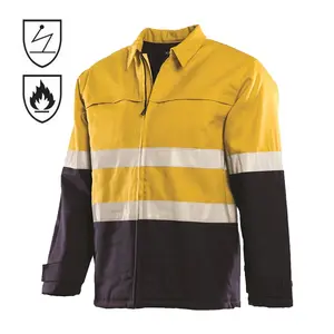 Hot Sale Gelb/Marine Zweifarbige Baumwolle Elektriker Engineering FR Anti Static Jacket