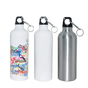 Botol Air Olahraga Aluminium Perak dan Putih Sublimasi 750Ml