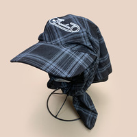 Chapeau foulard triangulaire personnalisé style urbain avec dessus souple, rayures à carreaux, bord incurvé, bandeau à nouer, chapeau-écharpe