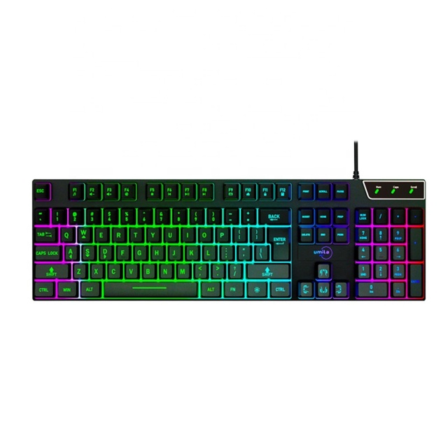 Original Umila Gaming Keyboard OEM Blue Switch Wired Swappable RGB Backlit Color Lighting Full Size 12-Month Warranty US English