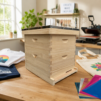 Heißer Verkauf: Langstroth National Bienenstock, zweilagig, 8/10 Rähmchen, Holz-Bienenstock mit 1 Jahr Garantie – Neu für Imkerei und landwirtschaftliche Nutzung