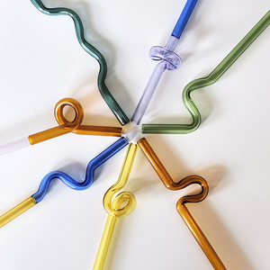 Ống hút thủy tinh xoắn với thiết kế dễ thương cong ống hút thủy tinh Borosilicate cho nước trái cây sữa nước giải khát đồ uống cà phê nóng bán - Product Image 4