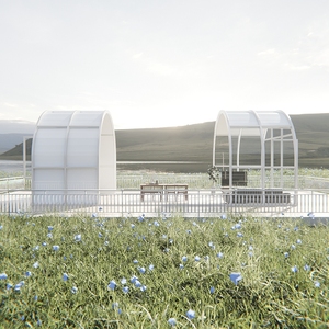 Cabine de véranda semi-circulaire avec extension motorisée Ombre lumineuse intégrée pour les stations touristiques Idéal pour la plage et le bord de mer - Product Image 1