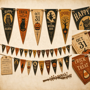 Guirlande de fanions queue de poisson Halloween directement de l'usine avec araignée, <span class=keywords><strong>citrouille</strong></span> et fantôme pour la décoration de scène de fête - Product Image 1