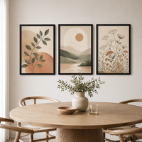 OEM ODM Personnalisé 8*12in*3pcs Décoration Murale Art Photo Impression sur Toile Tableau Flottant Encadré pour Salon