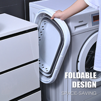 Panier à linge pliable mural avec double poignée, panier de rangement ventilé en plastique ajouré