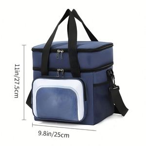 Nouveau sac à lunch double couche 2026, sac isotherme en tissu Oxford avec feuille d'aluminium épaissie pour bento - Product Image 4