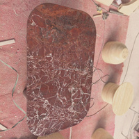 Table basse en marbre rouge violet naturel pour salon, table basse en marbre Rosa Levanto de petite taille