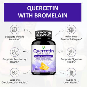 Cápsulas de quercetina ODM OEM, suplemento dietético con bromelina que promueve un sistema inmunológico saludable y apoya la salud respiratoria - Product Image 6