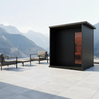 Sauna traditionnel moderne le plus vendu, sauna sec en cèdre et hemlock noir pour 4 à 6 personnes, idéal pour jardin et villa