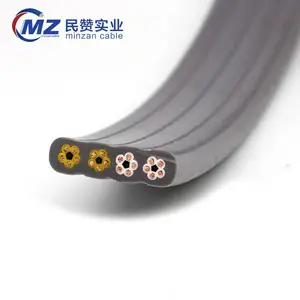 Approval TVVB high flexible lift elevator traveling flat power cable PVC insulated Multic Core electric wire Cable