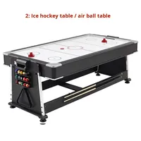 Ensemble de jeux de table modernes de 7 pieds en stock en usine Table de billard multi-jeux pour sports d'intérieur 4-en-1 bon marché avec balles de ping-pong