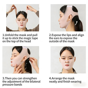 Masque de lifting facial élastique et respirant en V pour le soin du double menton, l'amincissement du visage et le soutien des plis nasogéniens - Product Image 5