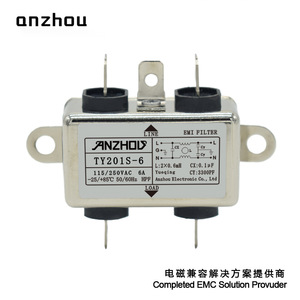 Filtro de Línea Eléctrica Anzhou TY201S-6 115/250VAC 6A, Filtro EMI de Modo Común para Equipos Eléctricos - Product Image 1